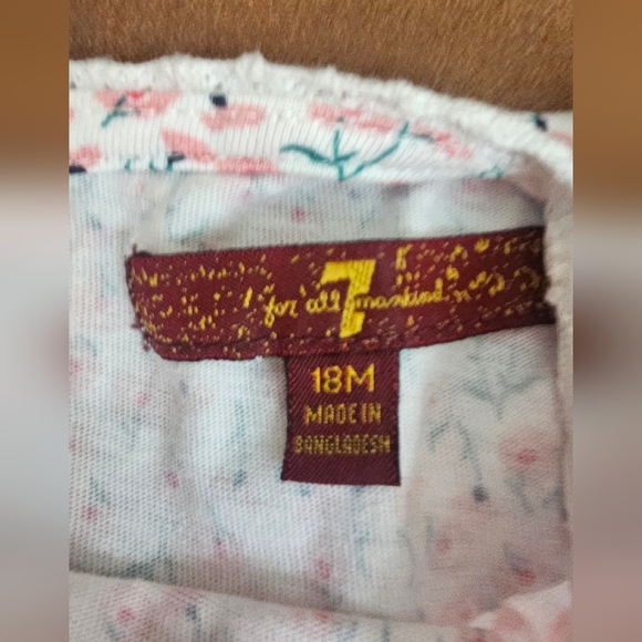 7 For All Mankind Pink Floral Kids Shirt - Picture 3 of 3